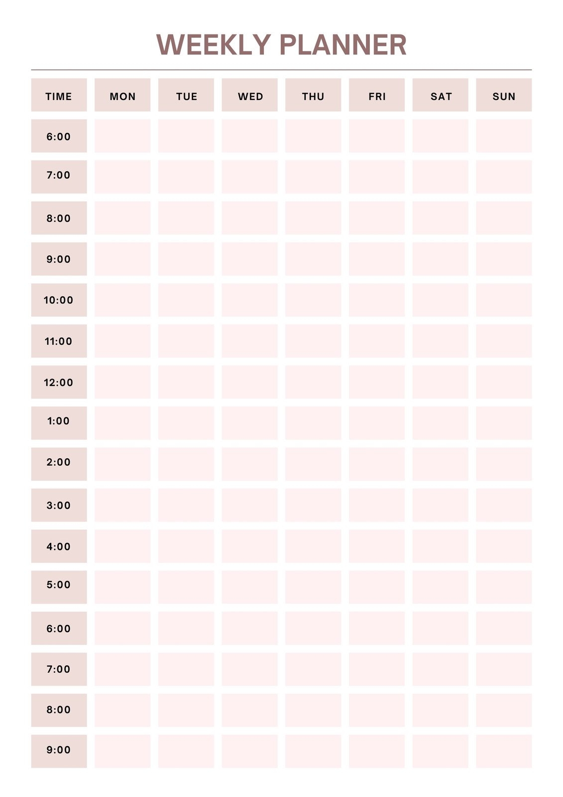 Free Printable Daily Calendar With Times
