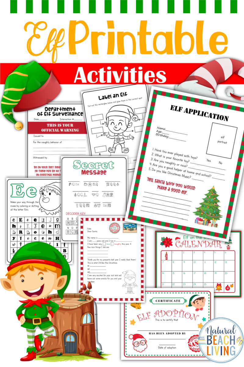 FREE Elf Printable Activities And Elf On The Shelf Ideas Natural 