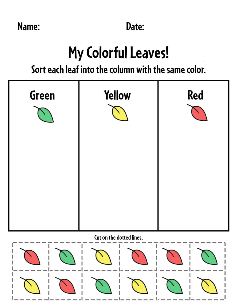 Free Fall Worksheets For Preschool The Hollydog Blog 