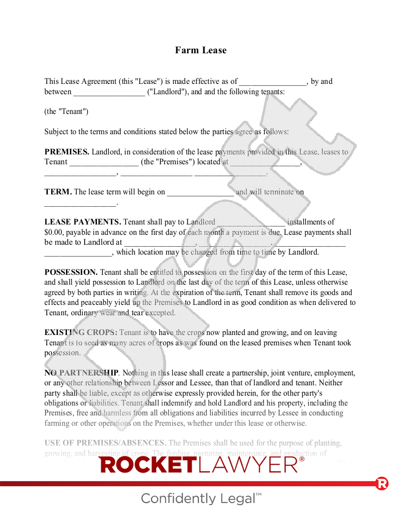 Free Farm Lease Template amp FAQs Rocket Lawyer