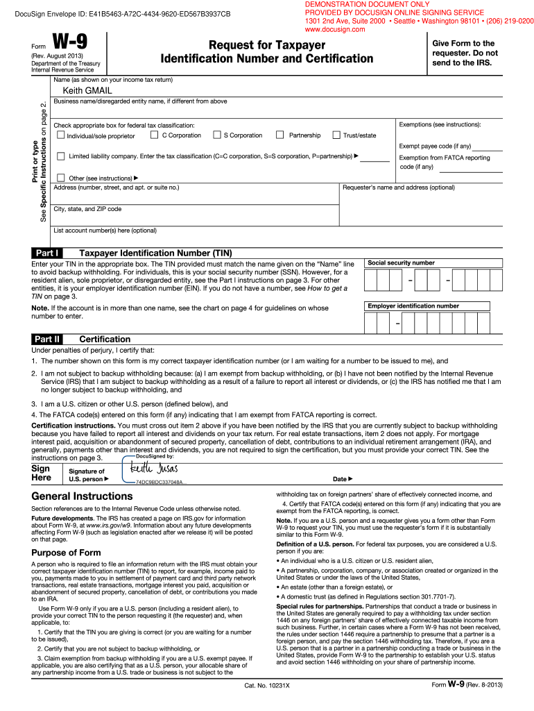 Free Fillable W9 With Electronic Signature Fill Out amp Sign Online 