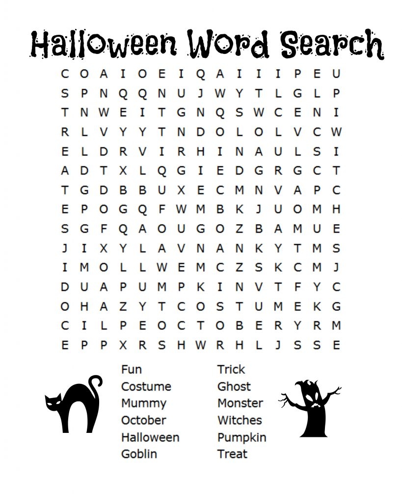 FREE Halloween Word Search amp Counting Printables