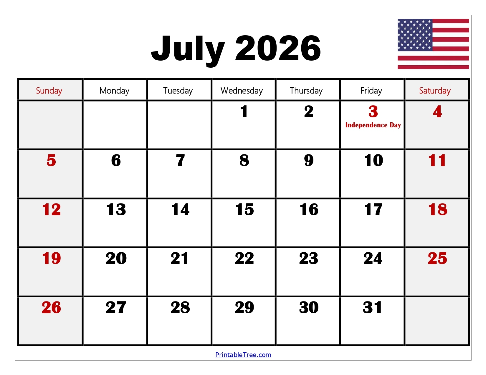 Printable Blank July And August 2026 Calendar