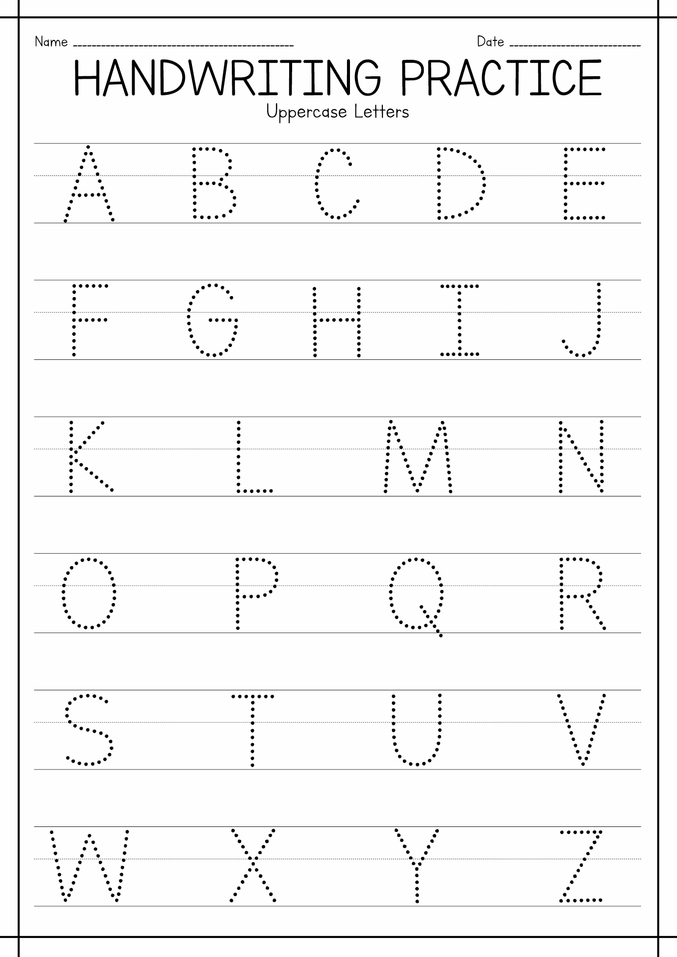 Free Kindergarten Handwriting Worksheet Free Printable Download 