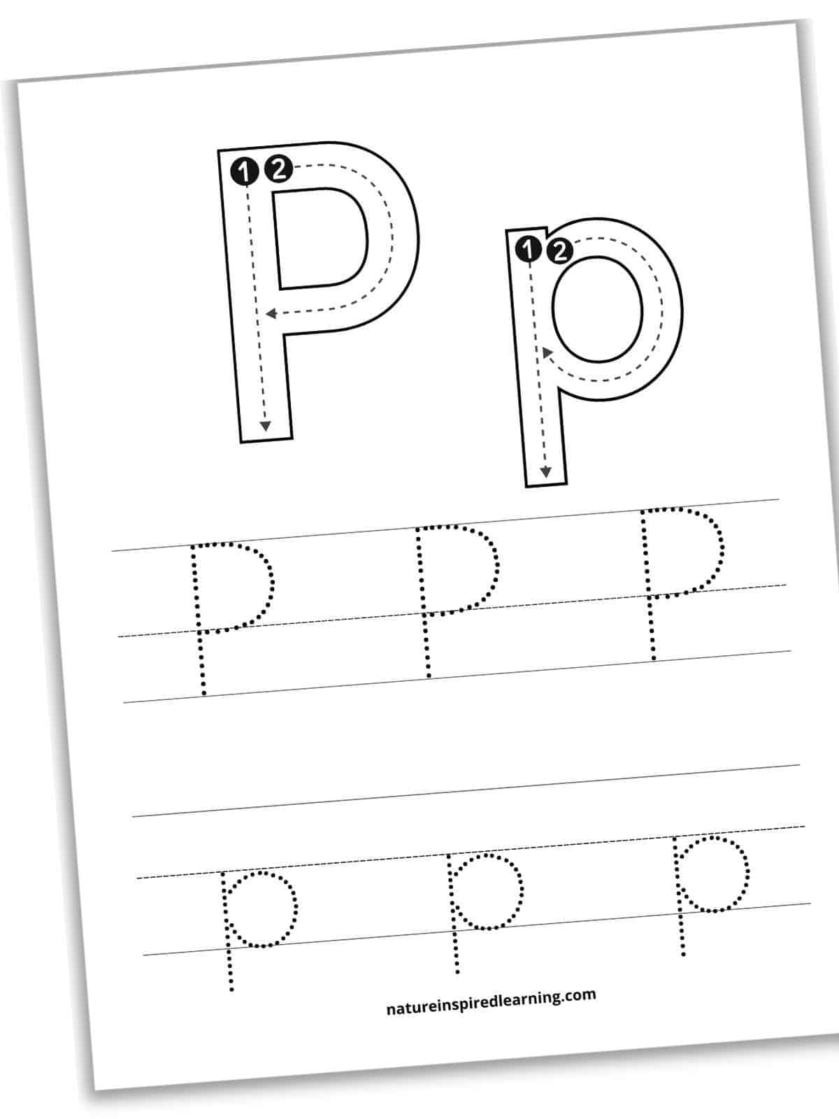 Free Letter P Tracing Worksheets Nature Inspired Learning