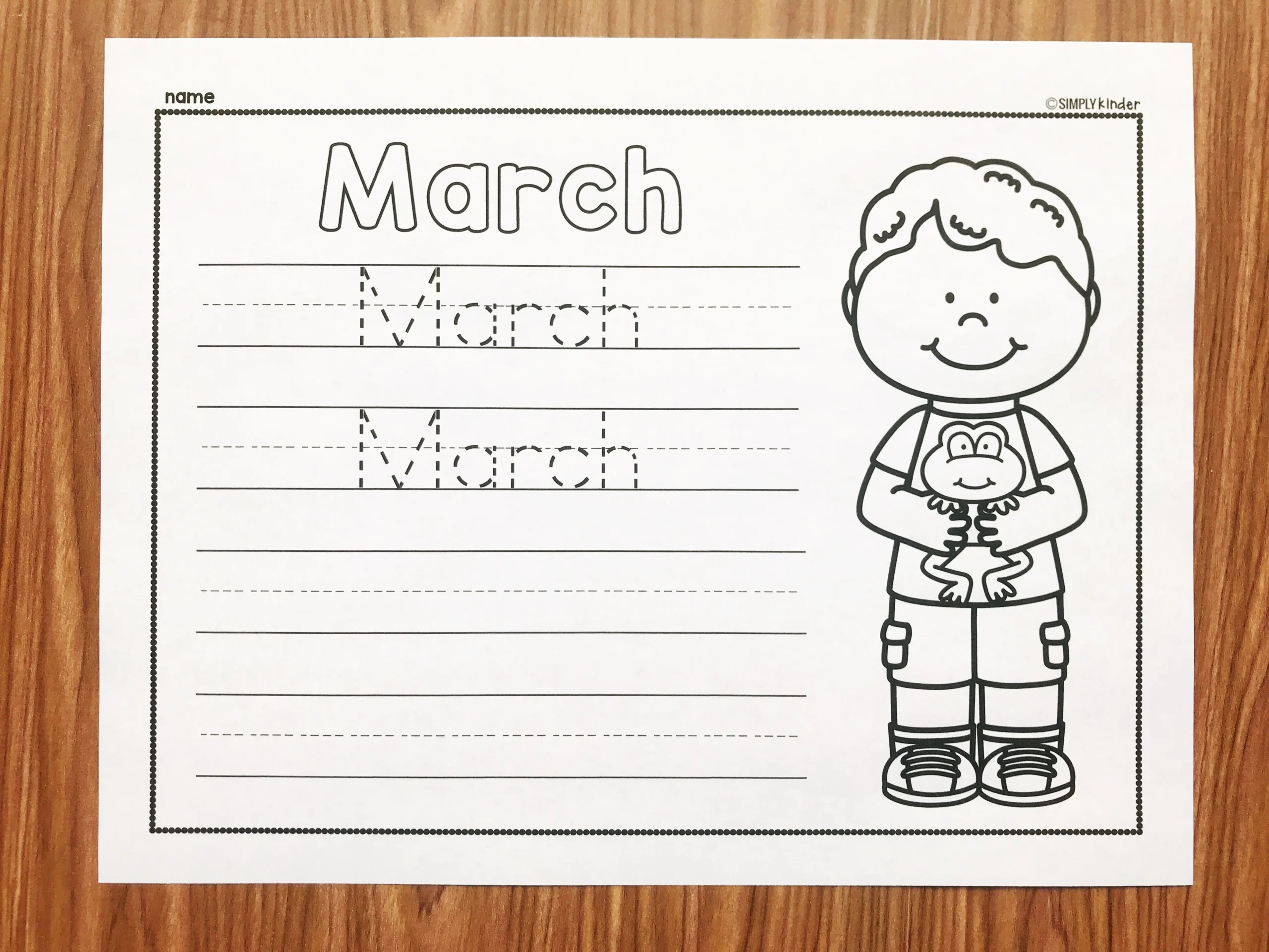 Free March Printable Simply Kinder