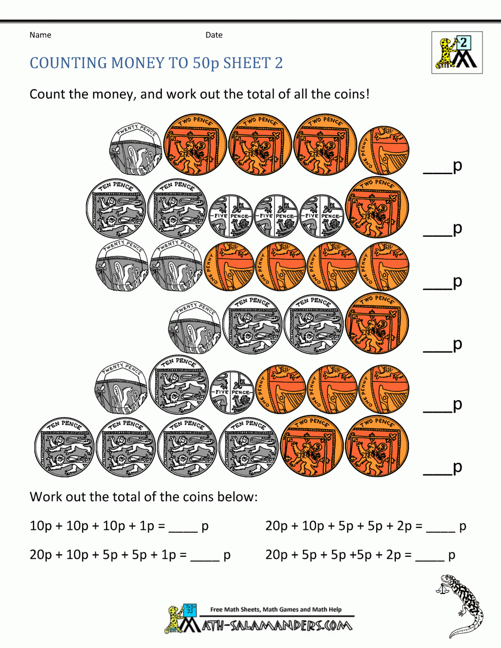 Money Math Worksheets Printable
