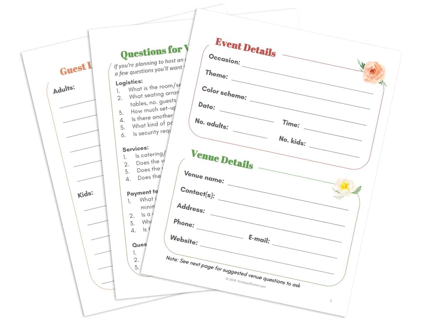 Planning A Party Worksheet