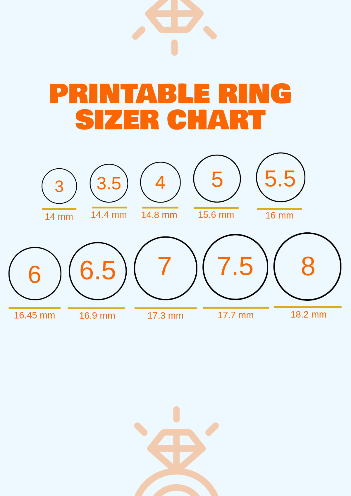 Ring Size Template Printable