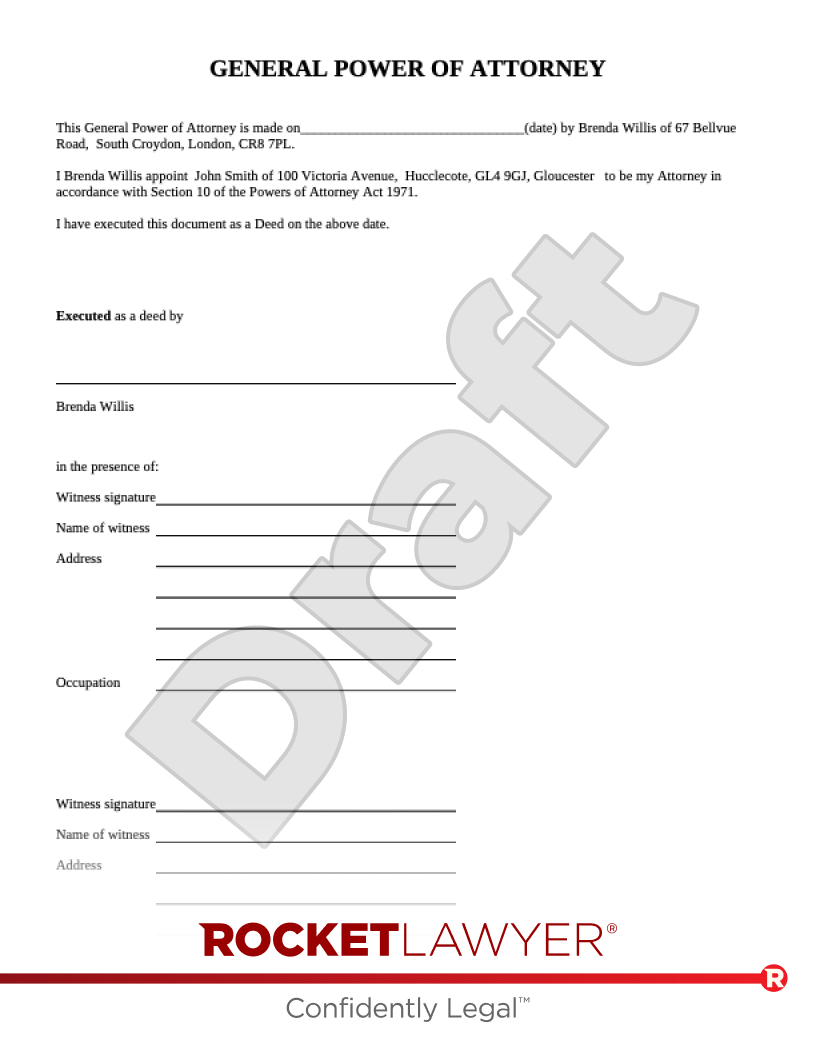 Free Power Of Attorney Template amp FAQs Rocket Lawyer UK