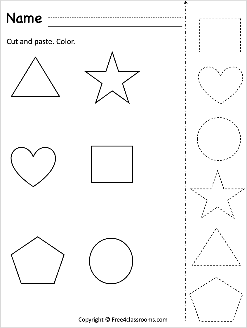 Printable Color Cut And Glue Worksheets