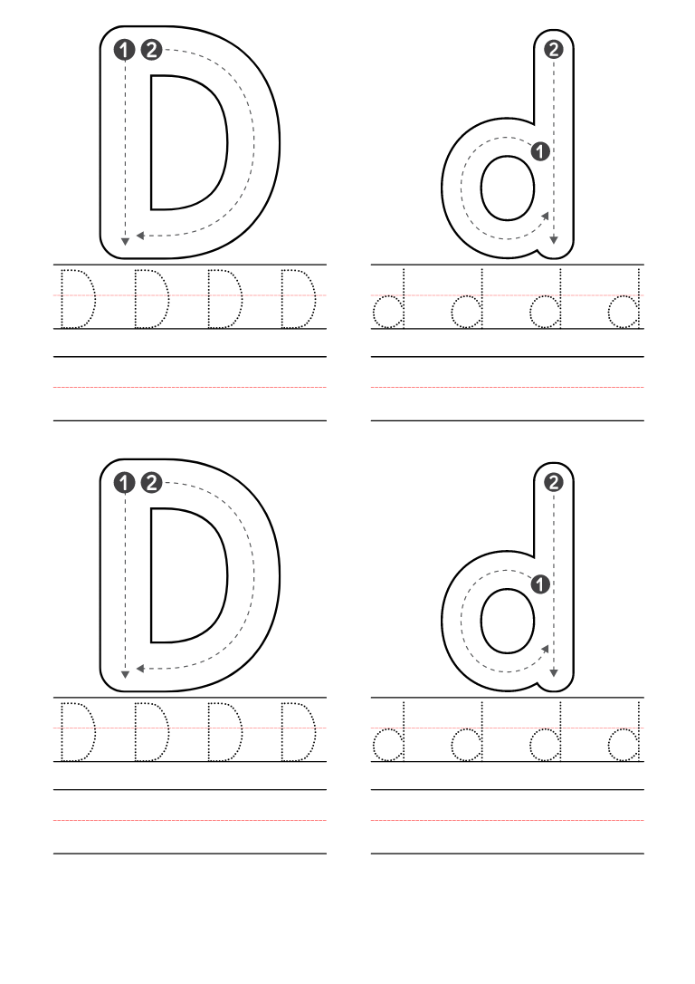 Free Printable Worksheets Letter D Words