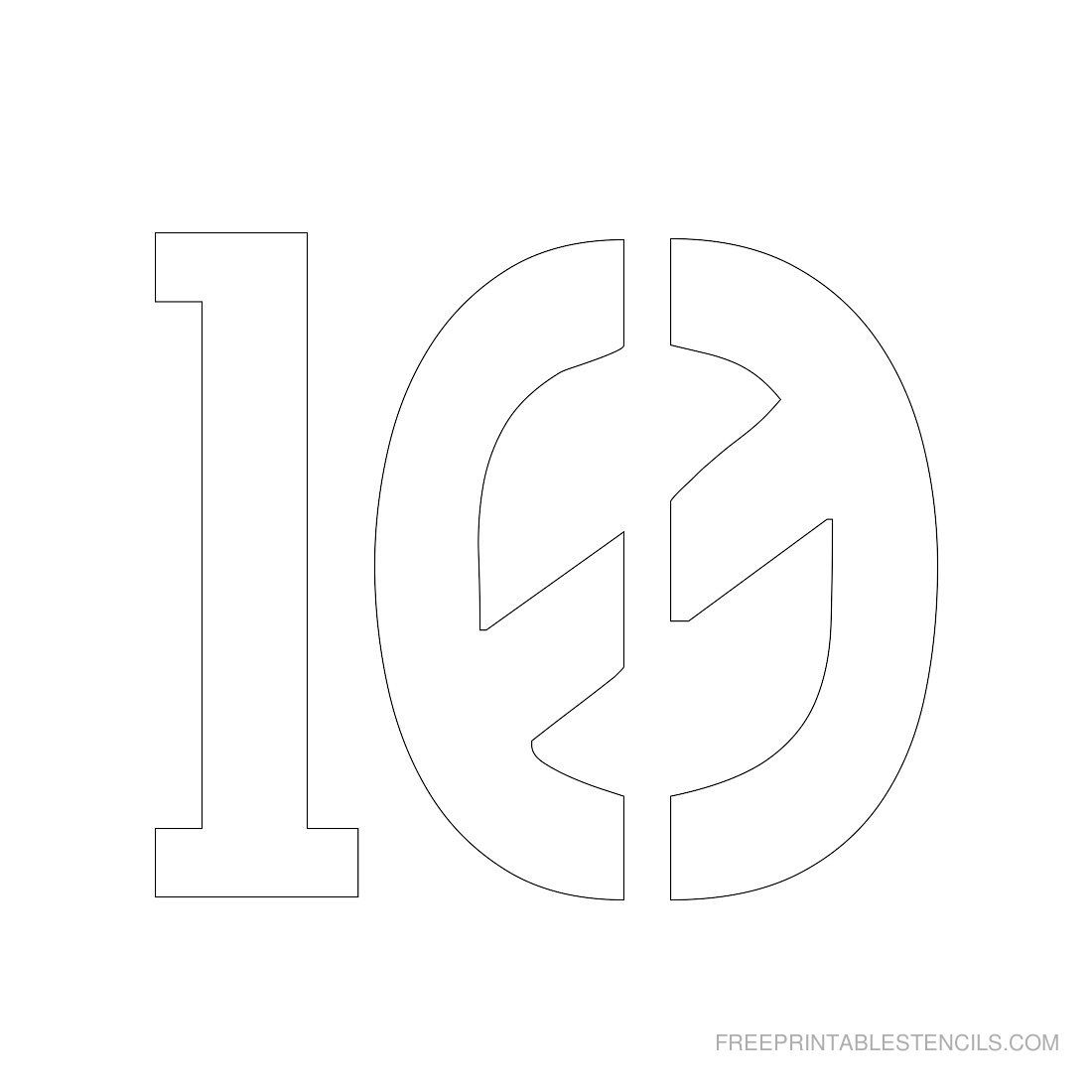 Free Printable 3 Inch Number Stencils 1 10