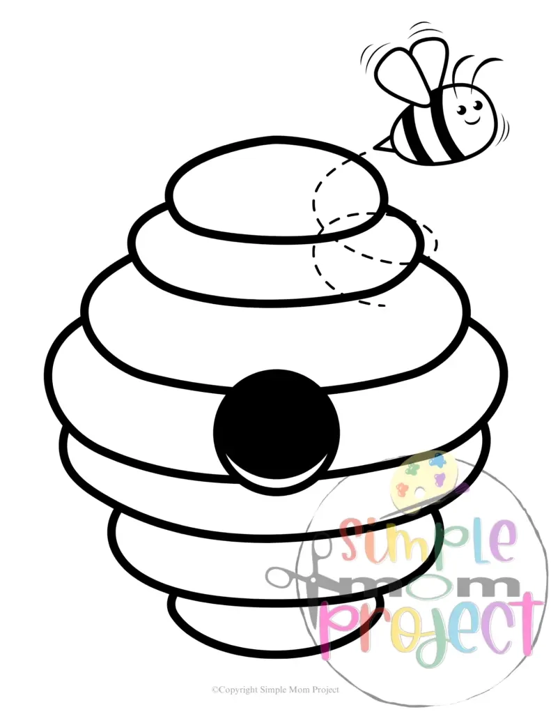 Free Printable Beehive Coloring Page For Kids Simple Mom Project