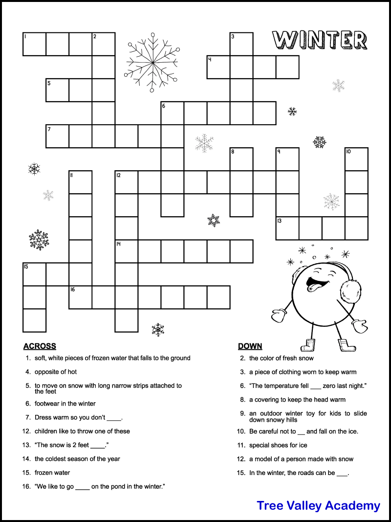Crossword Puzzles Easy Printable Free
