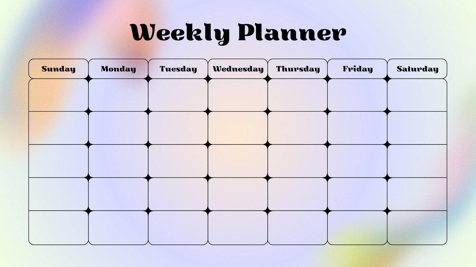 Printable Blank Event Calendar