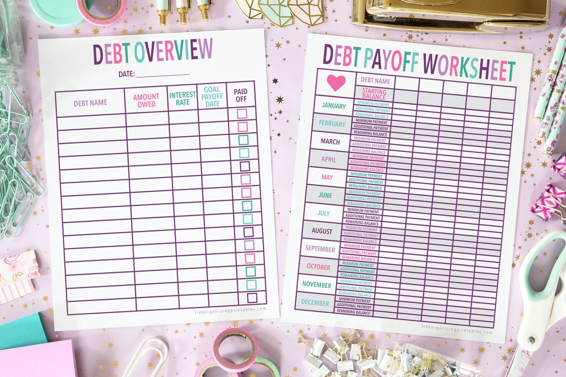 Debt Worksheet Printable