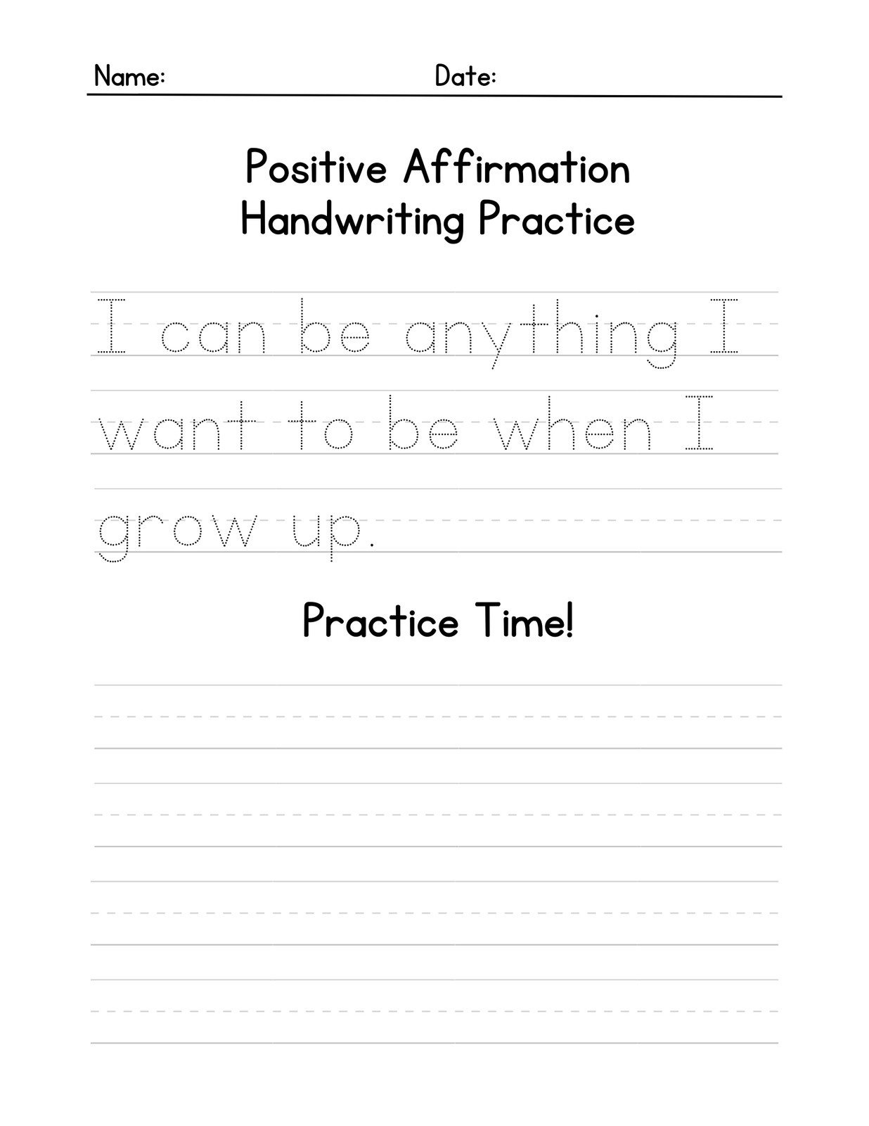 Free Printable Handwriting Practice Worksheets