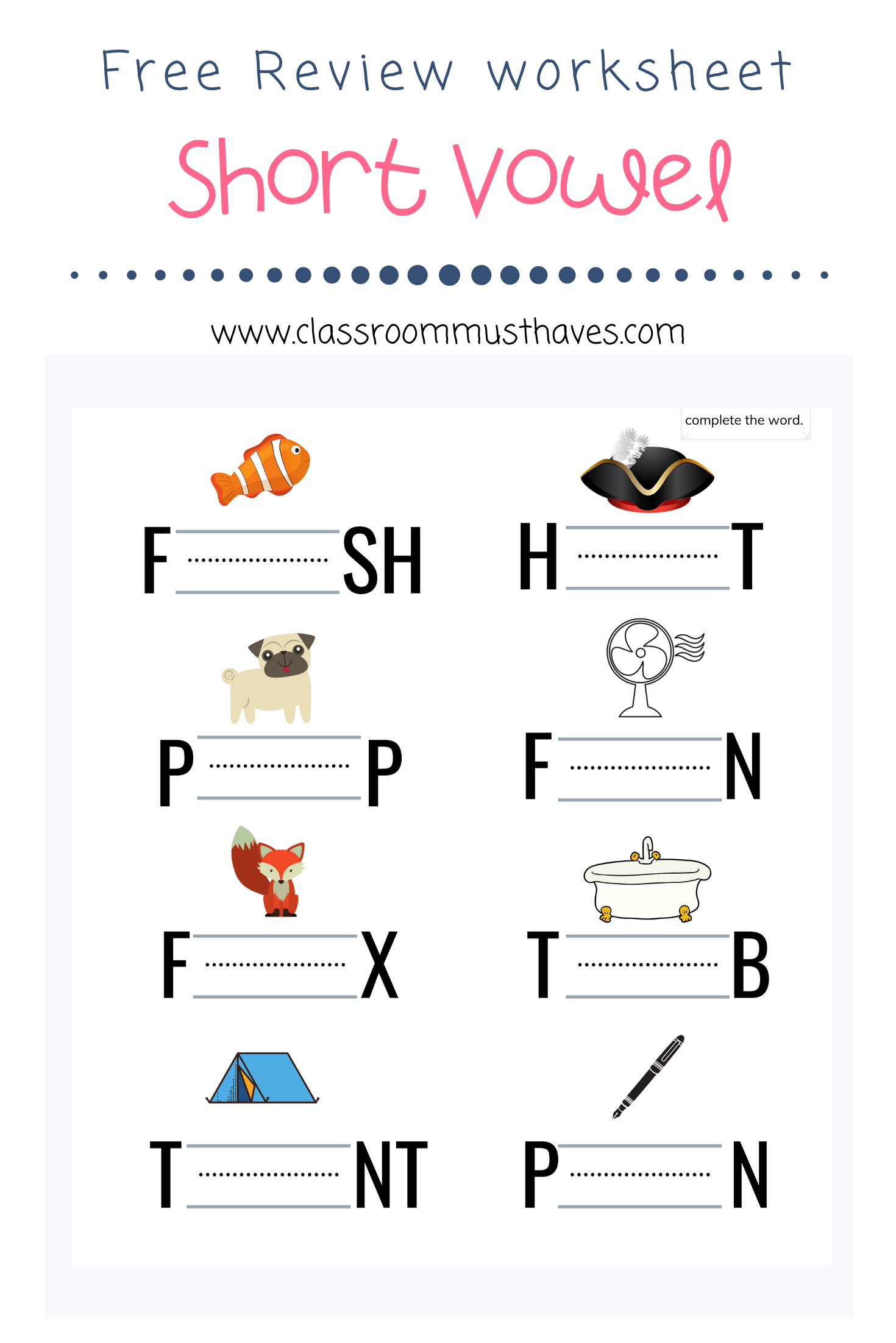 Free Printable Short Vowel Sounds Worksheet Worksheets Library
