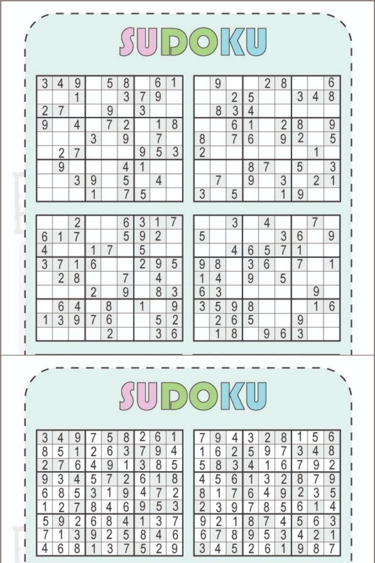 Free Printable Sudoku 6 Per Page PDF Includeed With Solution 