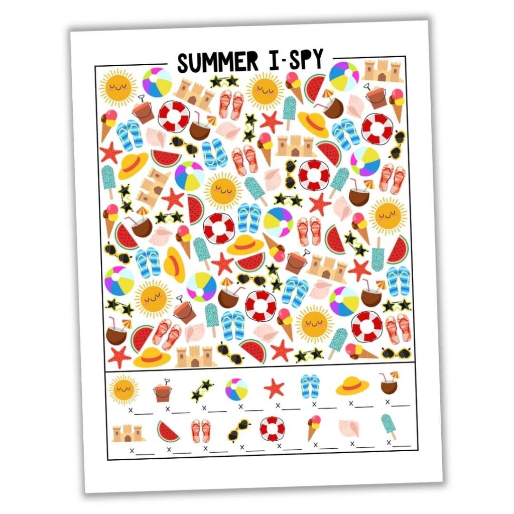 I Spy Sheet Printable