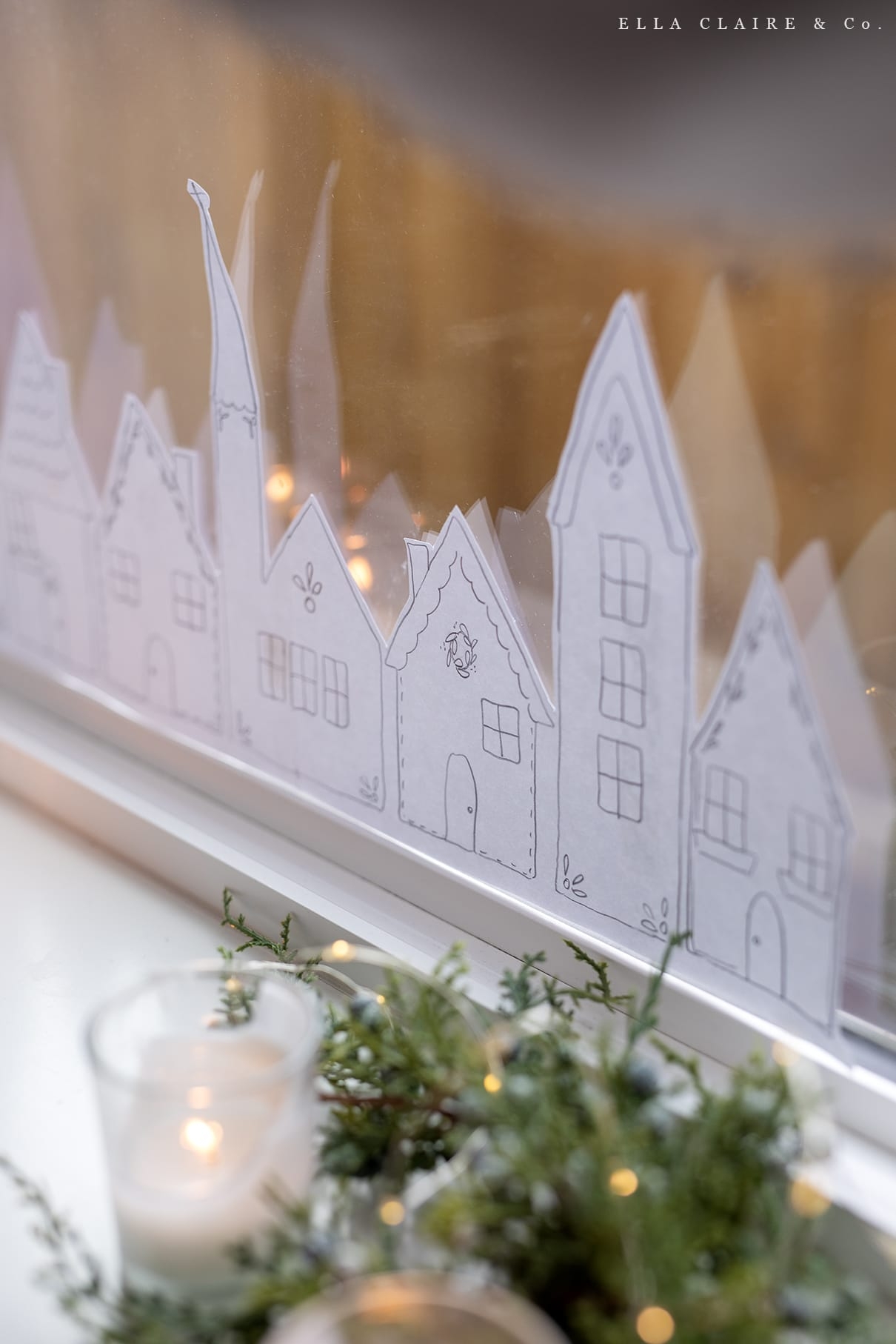 Free Printable Window Christmas Village Ella Claire amp Co 