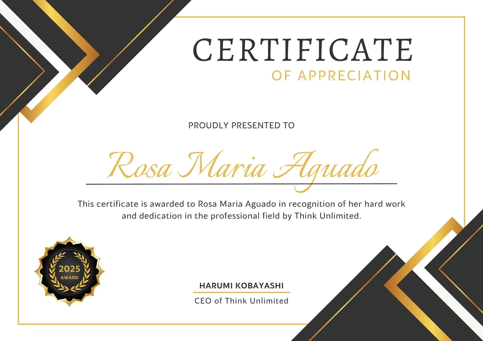 Design Appreciation Certificate Printable