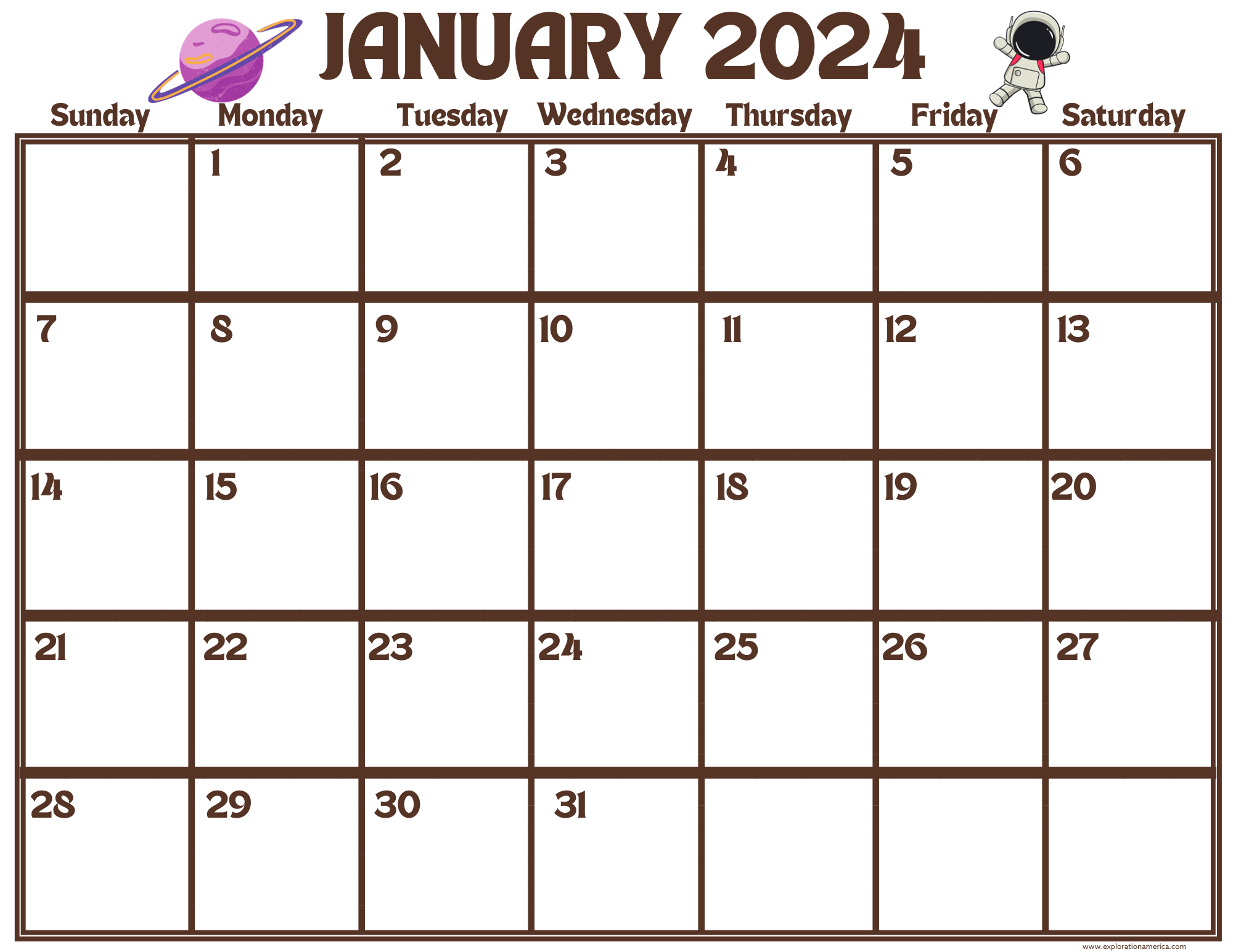 Calendar Months To Print