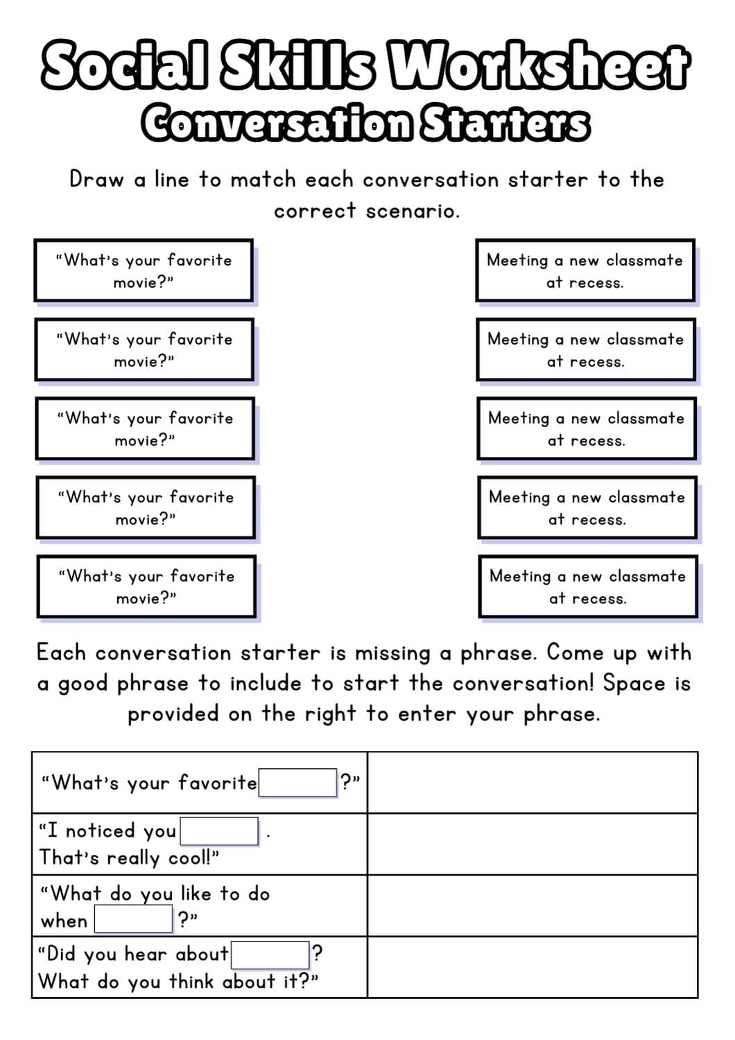 Free Social Skills Worksheets 2025 Free Social Skills Worksheets 2025