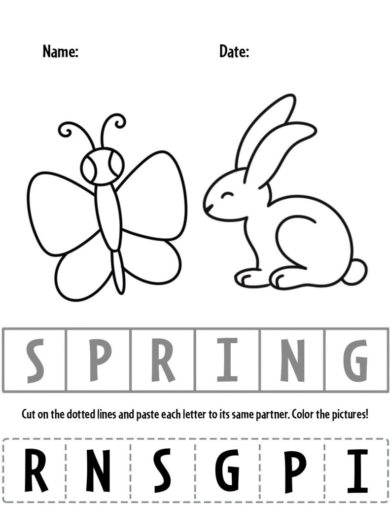 Free Printable Spring Cut And Paste Worksheets