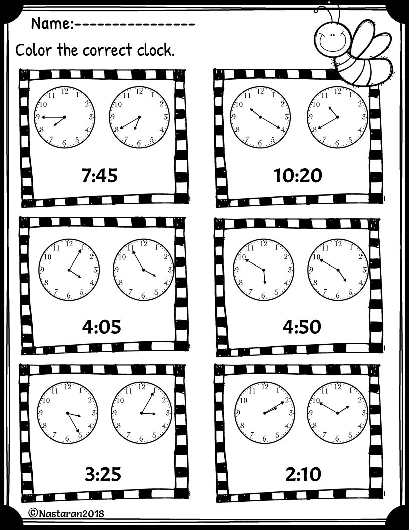 Free Printable Clock Worksheets For 2nd Grade