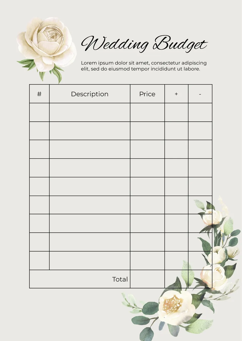 Free Wedding Budget Template For Google Docs