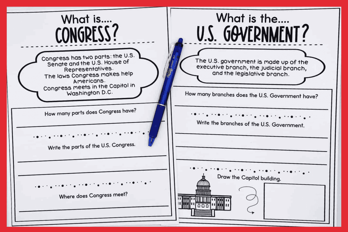Printable Branches Of Government Worksheets