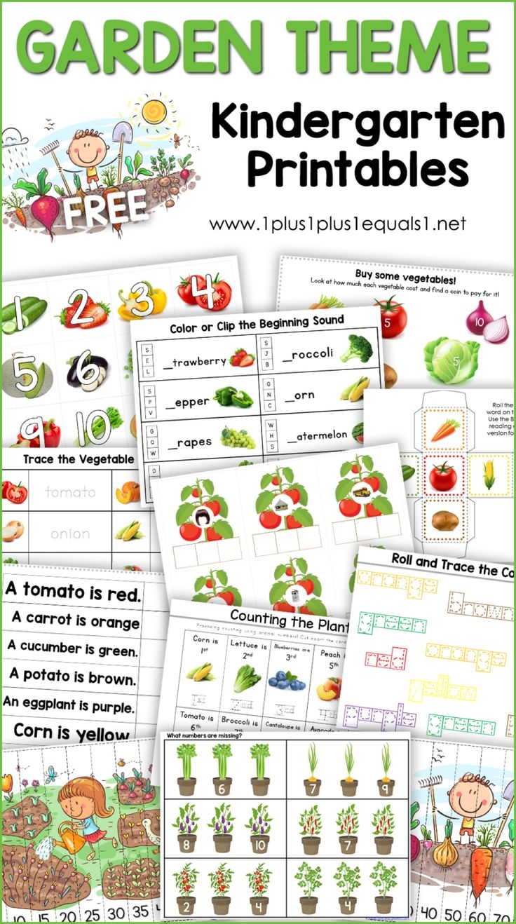 Garden Theme Kindergarten Printables