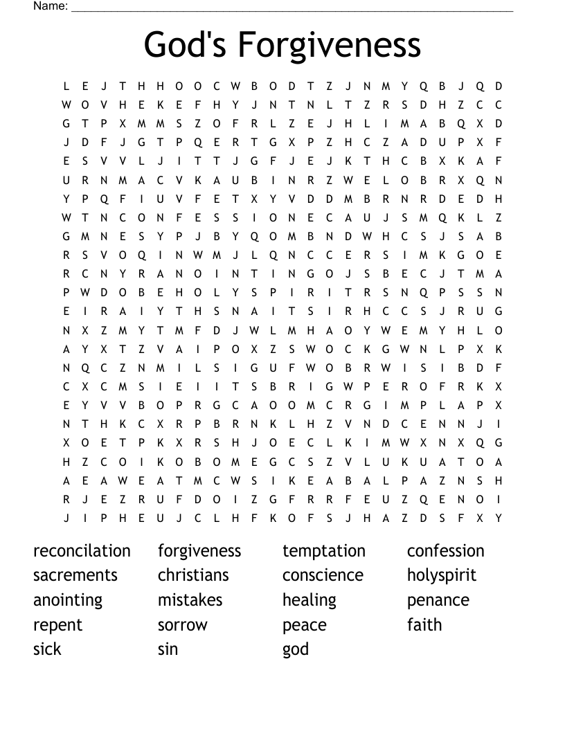 God s Forgiveness Word Search WordMint