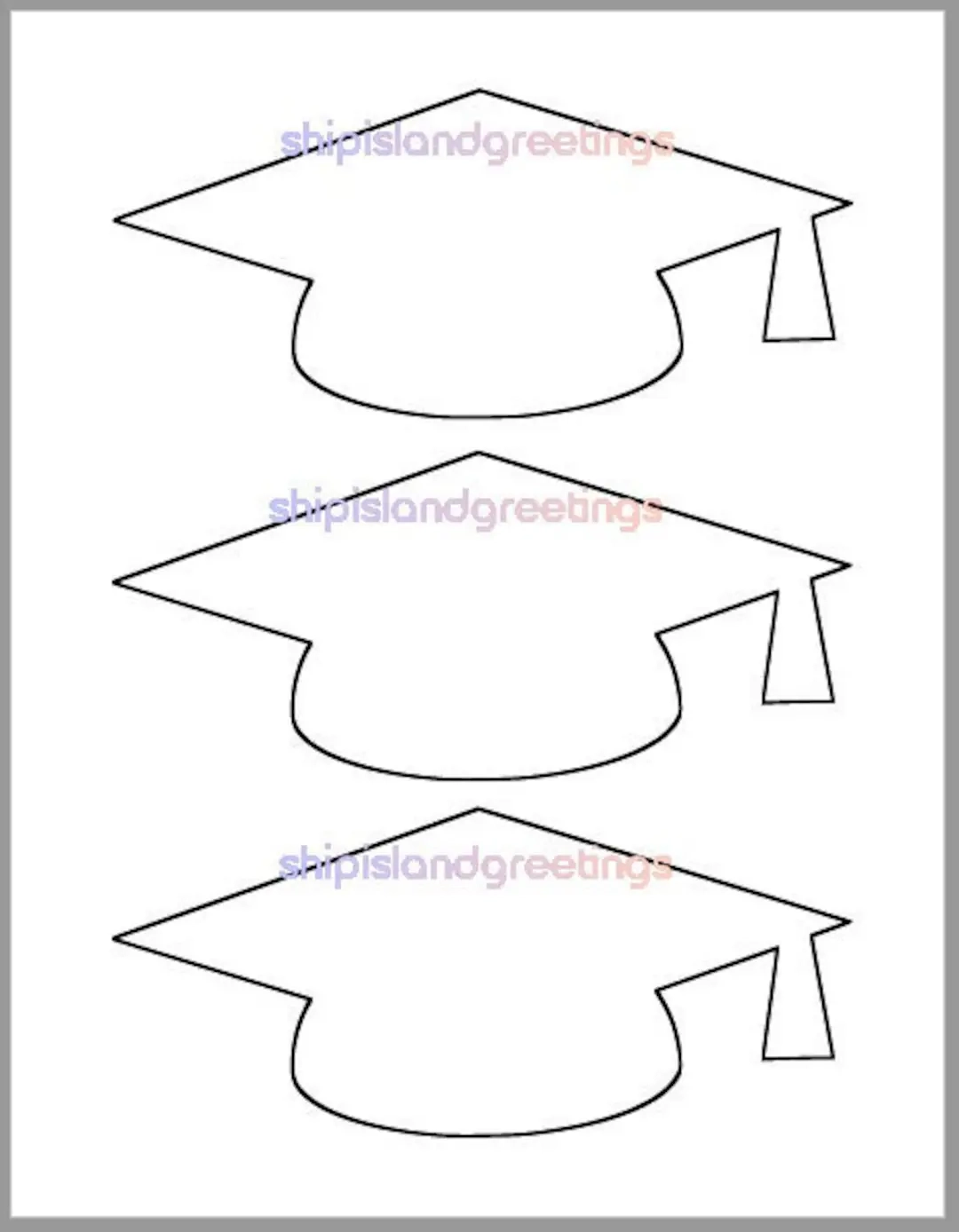 Graduation Cap Template printable Template grad Party Decor 