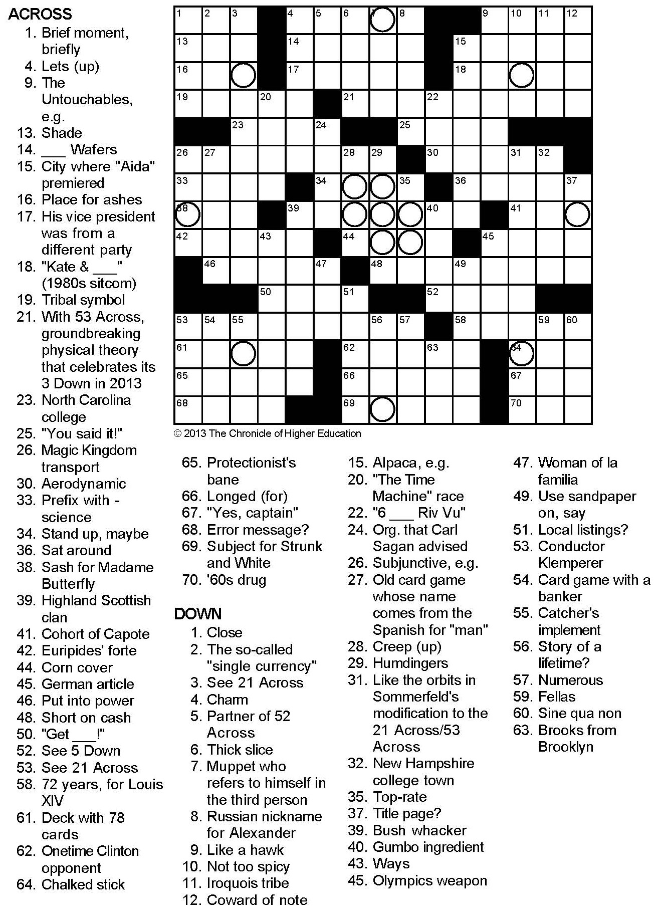 Great Dane Chronicle Of Higher Education Crossword Puzzle