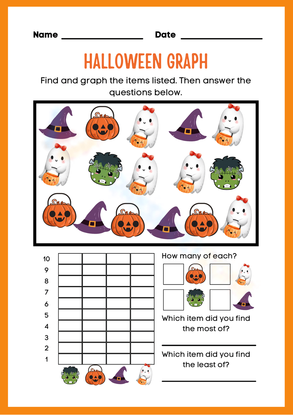Halloween Graphing Worksheets Worksheets amp Printable