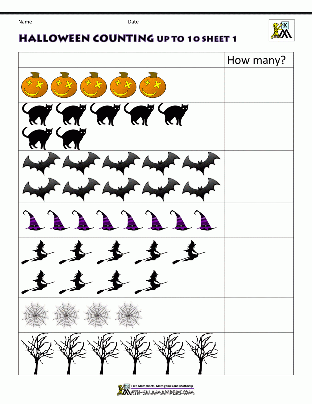 Halloween Math Worksheets Free Printable