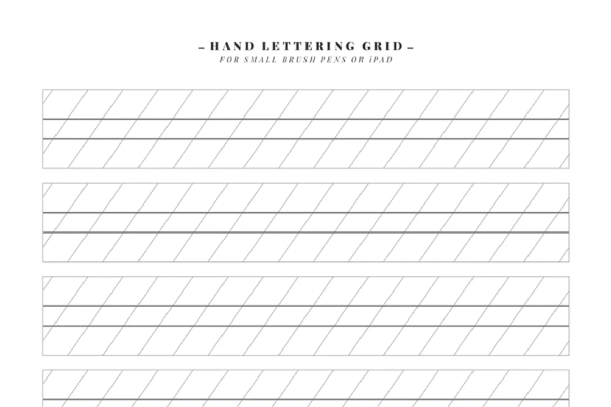 Hand Lettering Grid For Brush Pens A Stationery Template By Yolo 