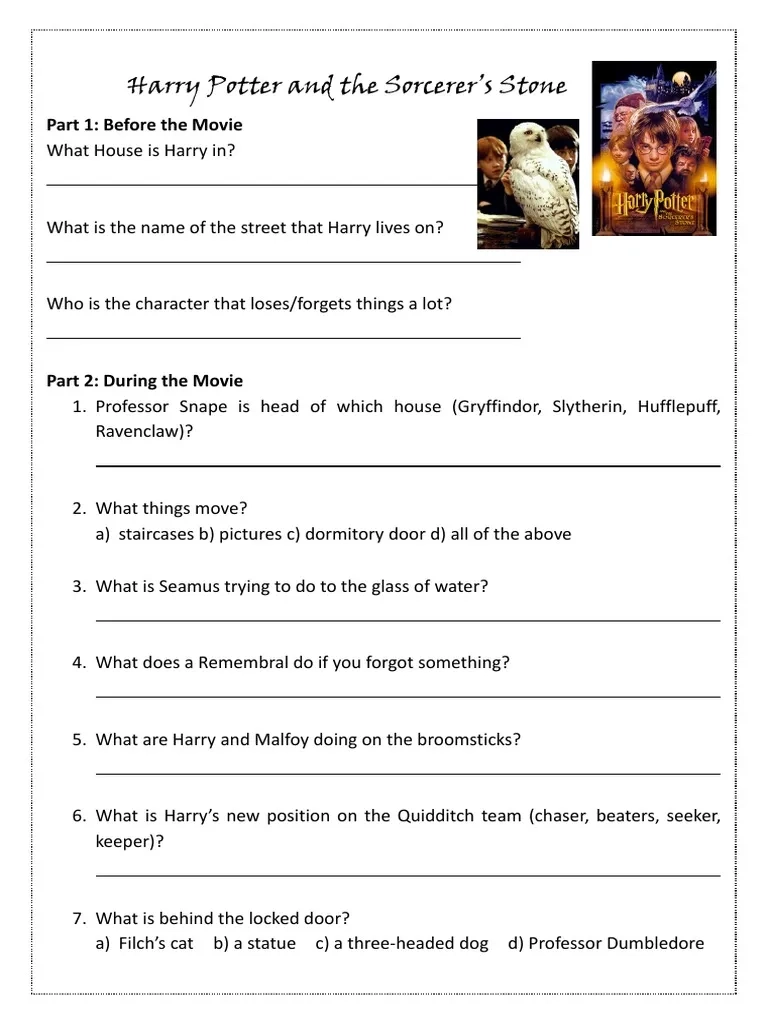 Harry Potter Movie Quiz Guide PDF Fictional Universes Fantasy
