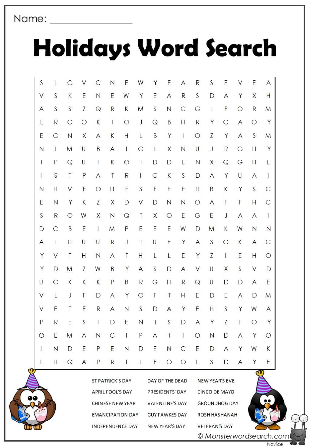Free Printable Word Puzzles Holiday