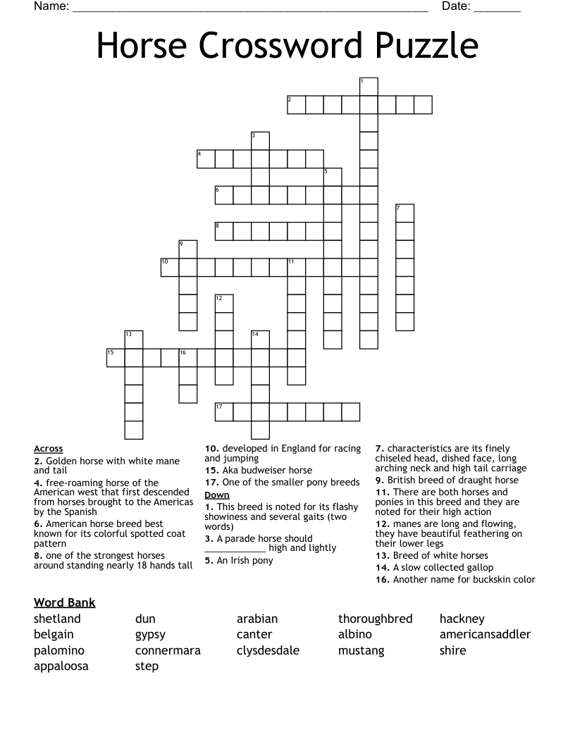 Free Printable Horse Puzzles