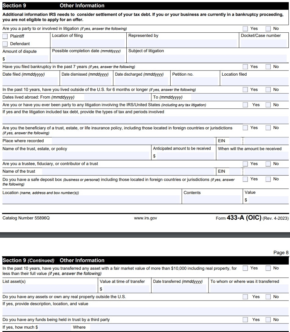 How To Fill Out IRS Form 656 Offer In Compromise 2023 Version 