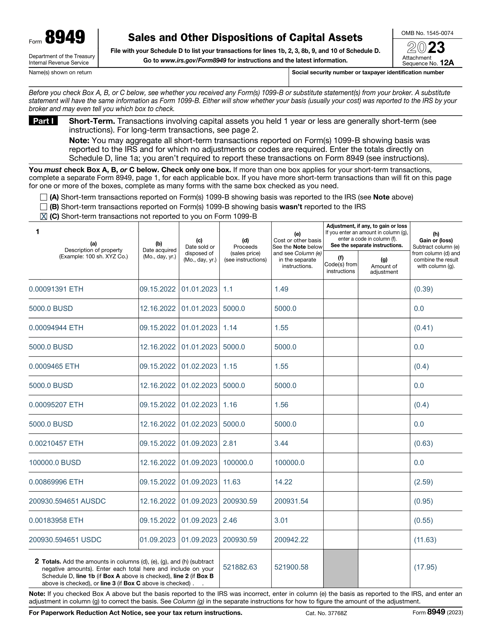 How To Report Crypto On Taxes Form 8949 amp Schedule D Koinly