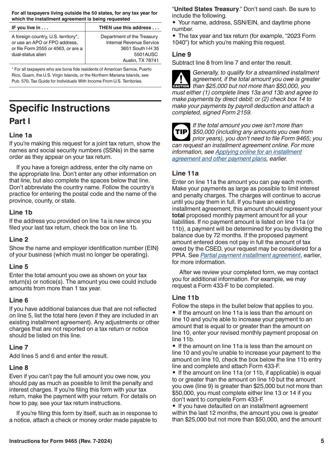 Irs Payment Plan Form 9465