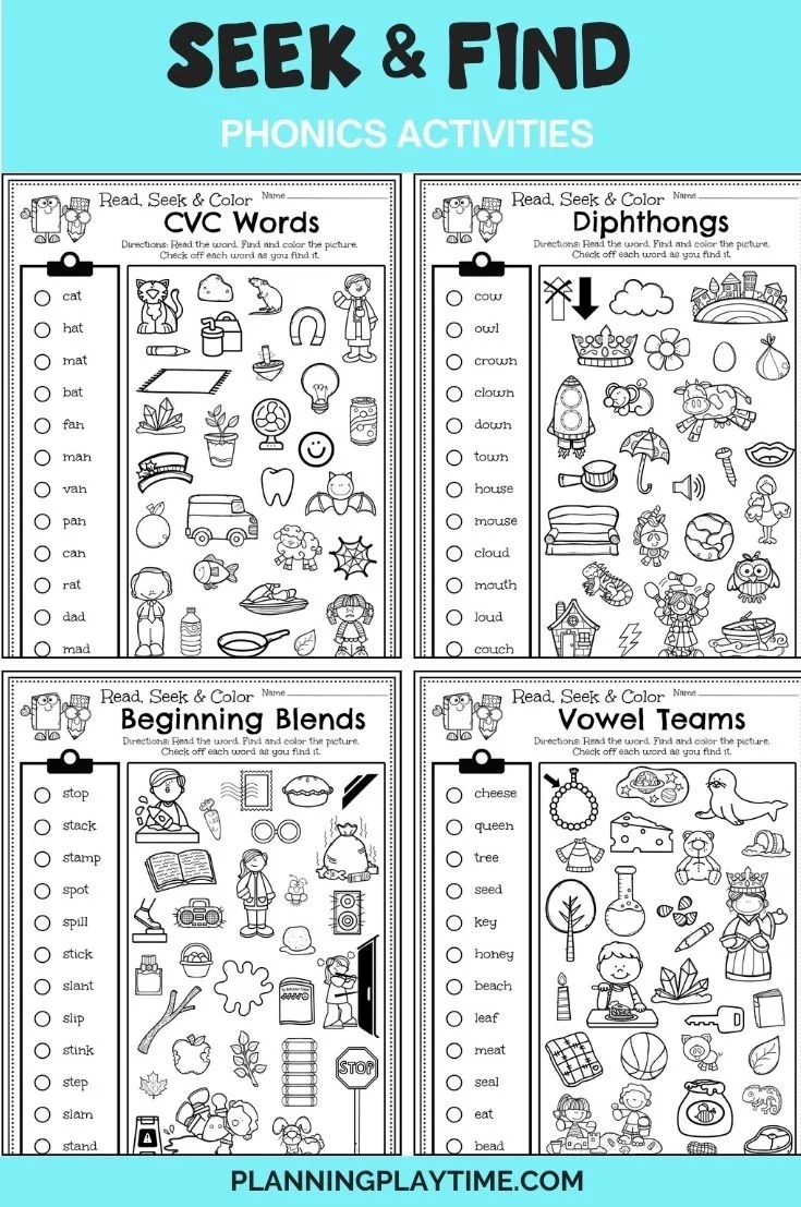 I Spy Phonics Read Seek And Color Interactive Worksheets 