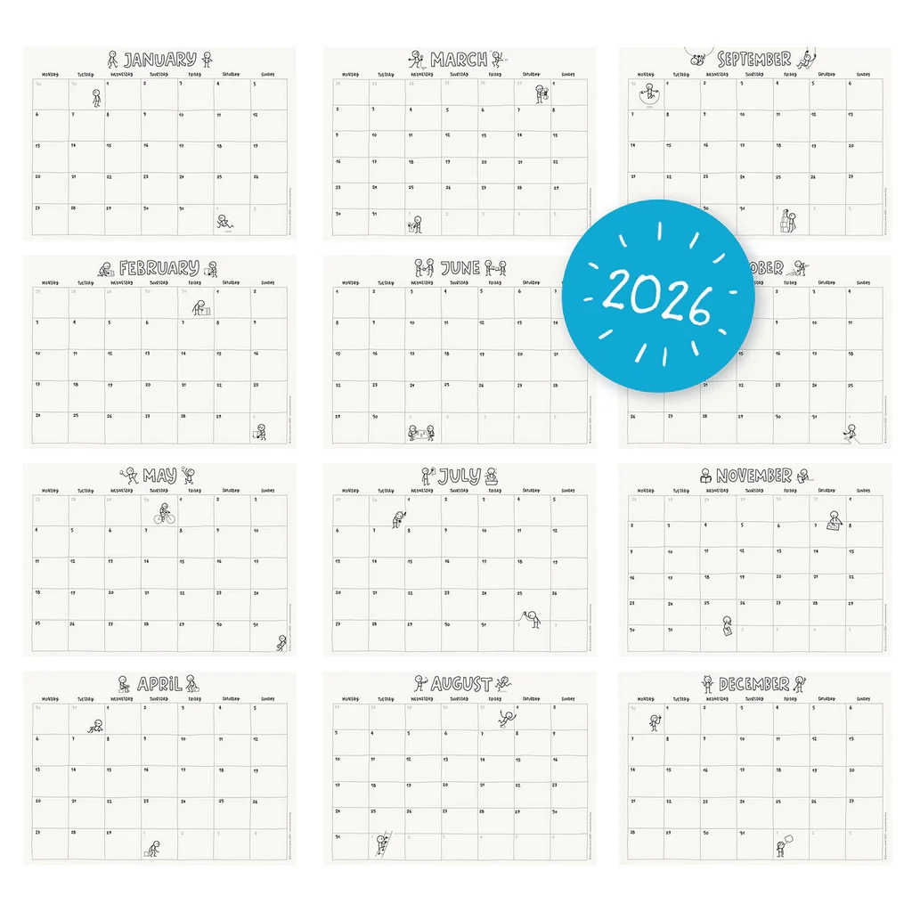 Illustrated Printable Calendar 2025 Little People Eva Lotta s Shop