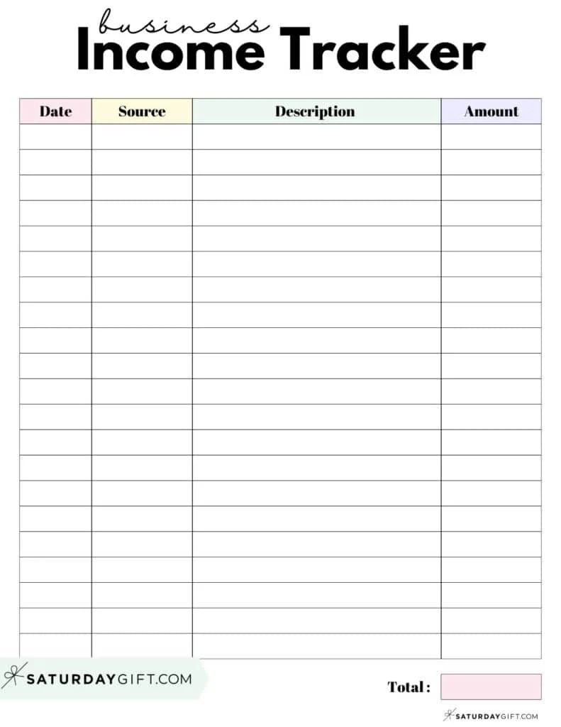 Income Tracker Printable 19 Cute amp Free Printable Templates