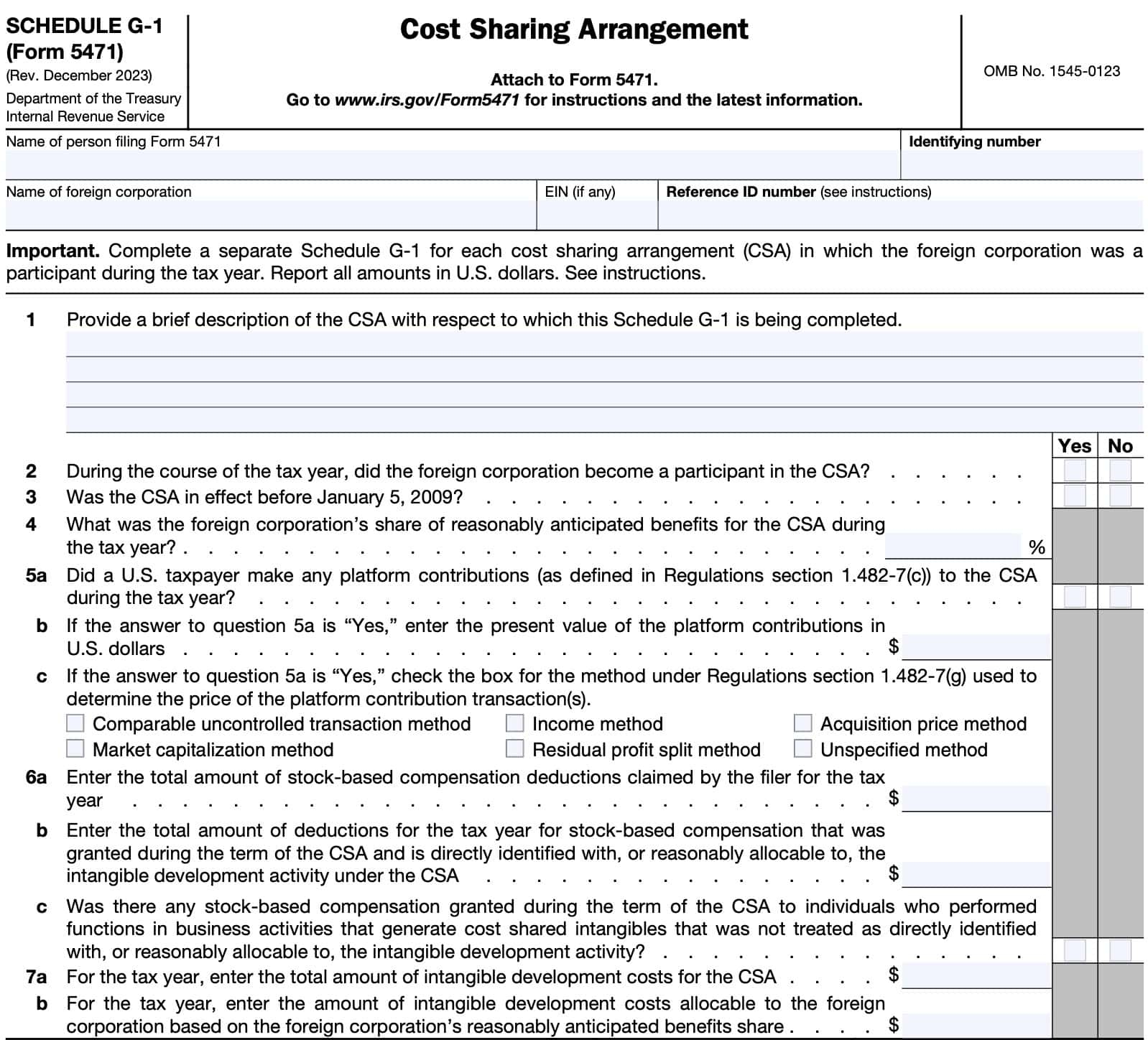 Irs Form 5471 Schedule M